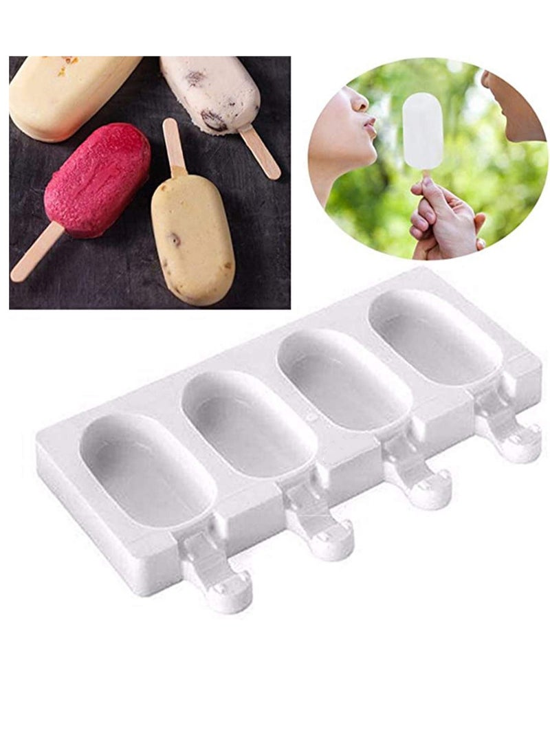 Silicone Ice Cream Molds, Ice lolly Moulds, Freezer Ice Cream Molds Maker with Popsicle Sticks, BPA Free Ice Cream Moulds, Reusable Ice Pop Mould