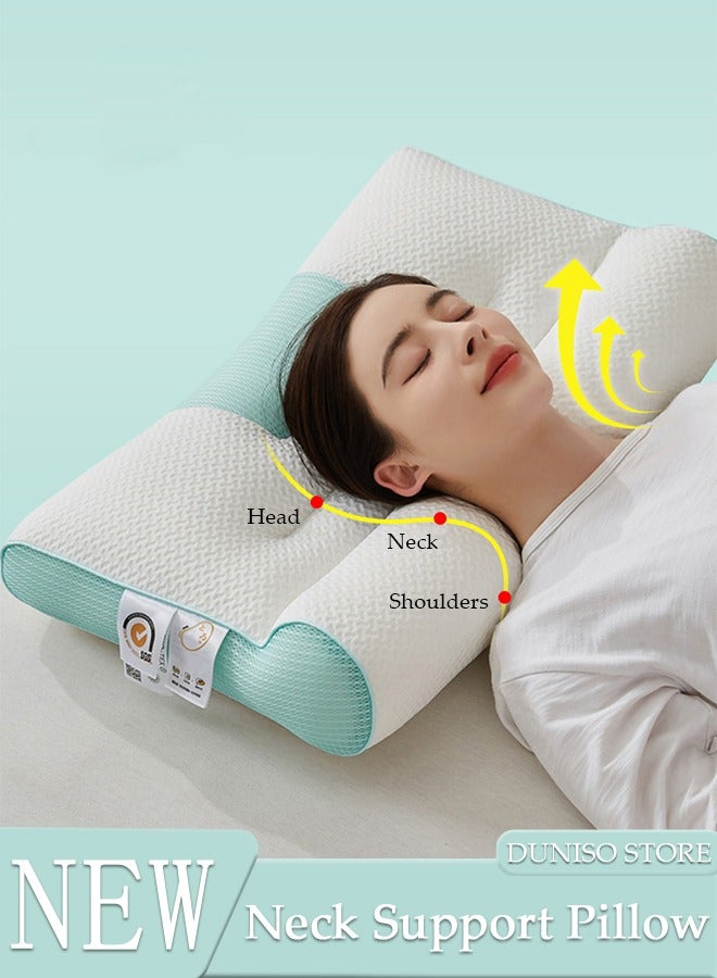 1PCS Comfort Ergonomic Pillow for Pain Relief Bed Pillow for Sleeping, Ergonomic Orthopedic Cervical for Neck and Shoulder Pain, Side Back Stomach Sleeper