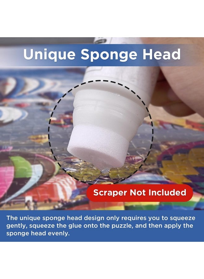 Updated Jigsaw Puzzle Glue With New Sponge Head For Adults And Children Clear Water-Soluble Special Craft Puzzle Glue Quick Dry For 1000/1500/3000 Pieces Of Puzzle,120Ml