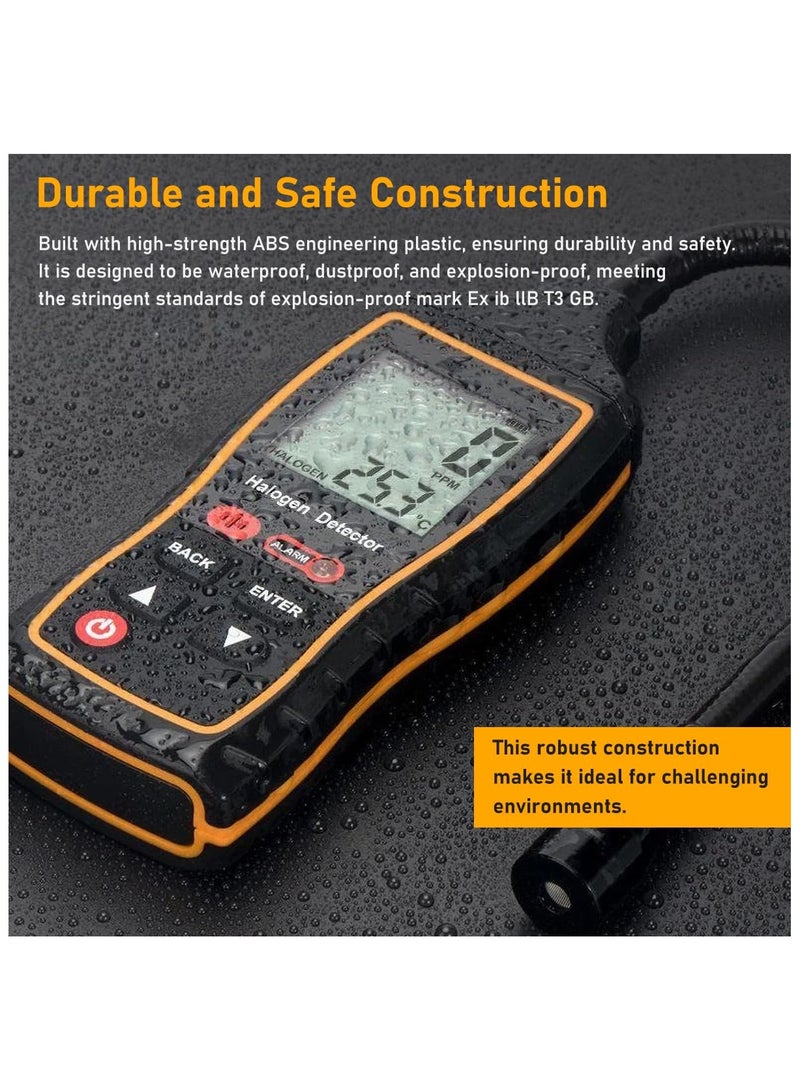 Refrigerant Leak Detector – Advanced HVAC/Auto & Halogen Sniffer with LCD Display, High Accurately Detects R22, R32, R134A, Ideal for Professional & Home Use, Fast Response with Audio Alarm - Black