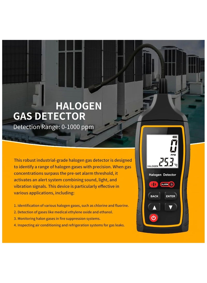 Refrigerant Leak Detector – Advanced HVAC/Auto & Halogen Sniffer with LCD Display, High Accurately Detects R22, R32, R134A, Ideal for Professional & Home Use, Fast Response with Audio Alarm - Black