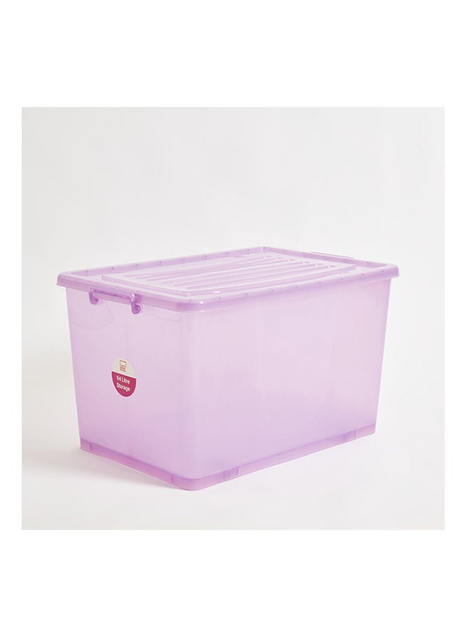 Rolling Storage Box with Wheels and Lid 94 Liter