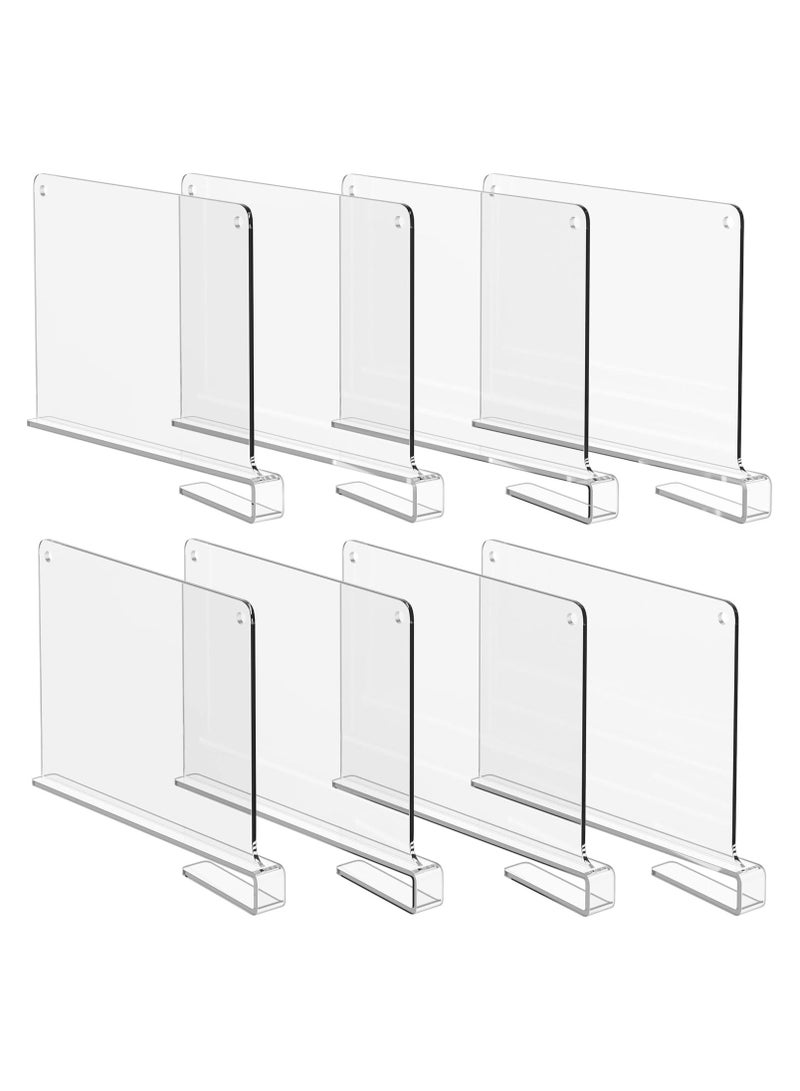 Shelf Dividers, Acrylic Divider Closet Organization, Clear Shelves Separators, 8 Pack, 11