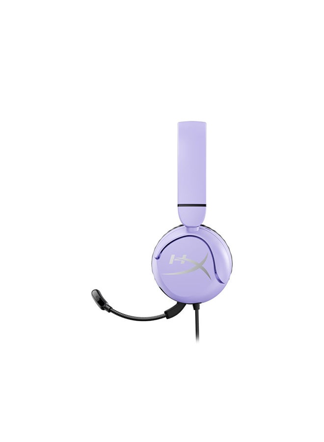 Cloud Mini Wired Gaming Headset, Volume level below 85dB, Immersive audio, Durable tuck-away boom mic, Lightweight comfort, Works With PC, Nintendo Switch, PlayStation, Steam Deck, Xbox, mobile, Chromebook, Lavender | 7G8F5AA