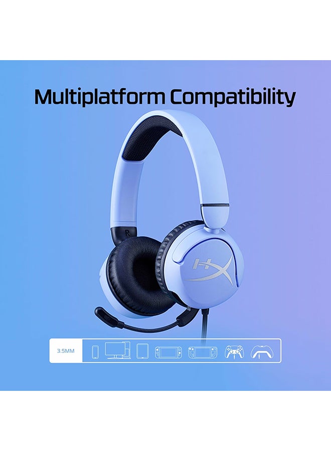 Cloud Mini Wired Gaming Headset, Volume level below 85dB, Immersive audio, Durable tuck-away boom mic, Lightweight comfort, Works With PC, Nintendo Switch, PlayStation, Steam Deck, Xbox, mobile, Chromebook, Lavender | 7G8F5AA