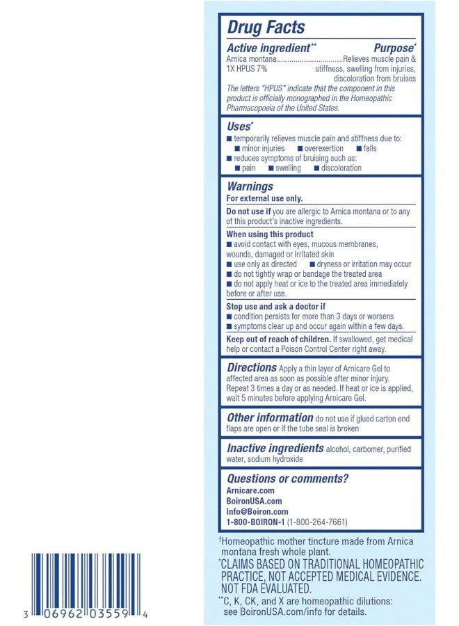 Arnicare Gel 2.6 Ounce Topical Gel For Muscle Pain Swelling Stiffness And Discoloration From Bruising. Natural Active Ingredient