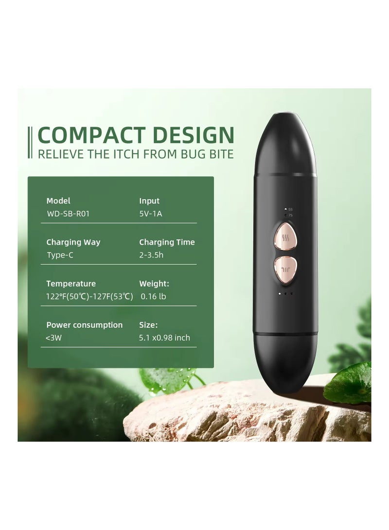 Insect Sting & Bite Relief, 2-IN-1 Bug Bite Relief with Suction Tool and Heat Mosquito Itch Relief, Rechargeable Bug Bite Sucker & Fast Itch Relief from Bug & Mosquito Bites, Summer Outdoor Gadget