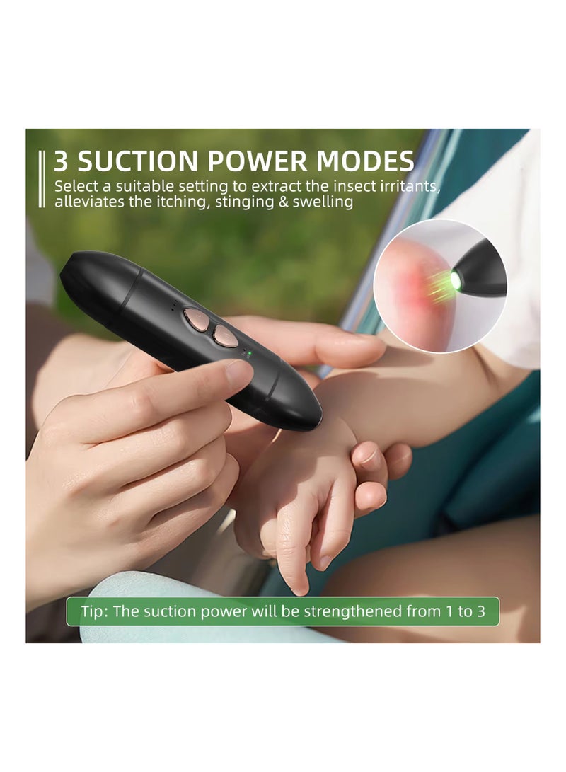 Insect Sting & Bite Relief, 2-IN-1 Bug Bite Relief with Suction Tool and Heat Mosquito Itch Relief, Rechargeable Bug Bite Sucker & Fast Itch Relief from Bug & Mosquito Bites, Summer Outdoor Gadget