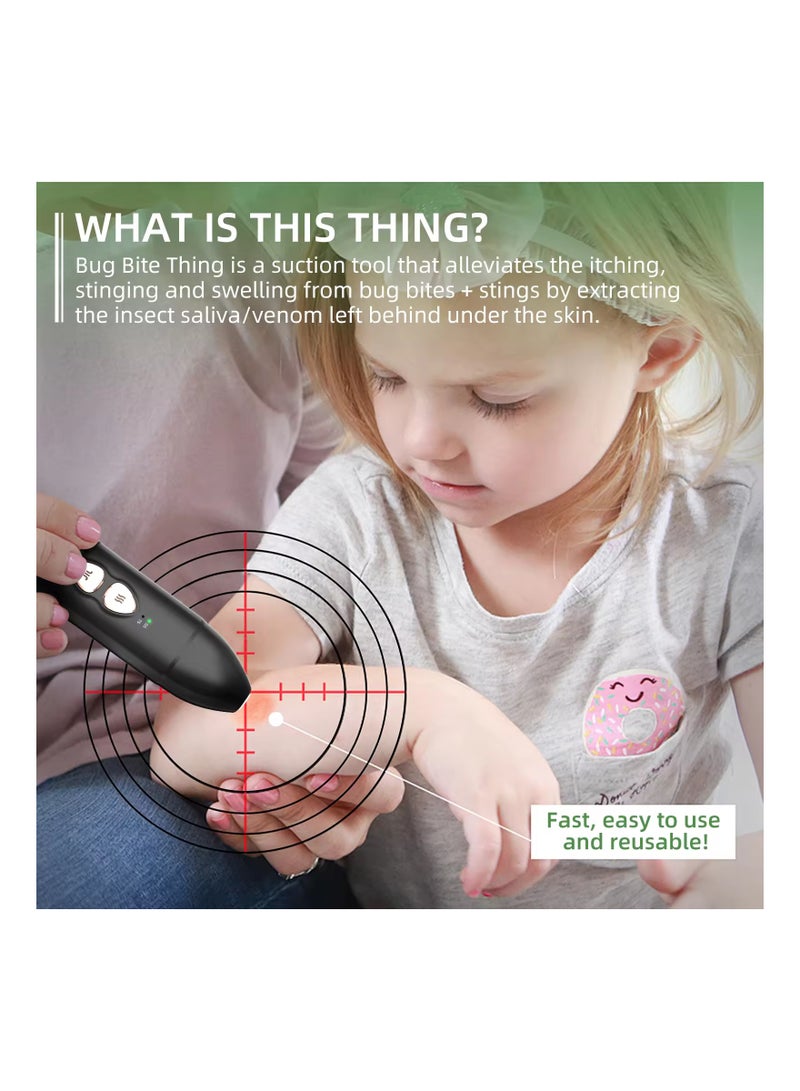 Insect Sting & Bite Relief, 2-IN-1 Bug Bite Relief with Suction Tool and Heat Mosquito Itch Relief, Rechargeable Bug Bite Sucker & Fast Itch Relief from Bug & Mosquito Bites, Summer Outdoor Gadget