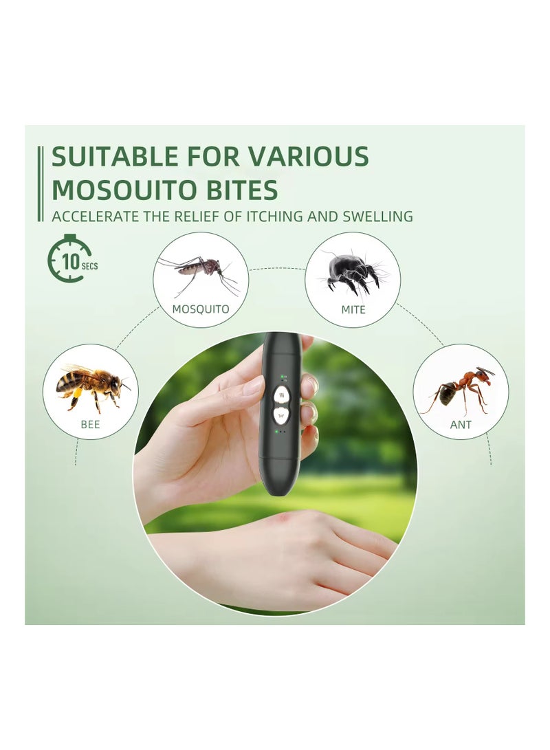 Insect Sting & Bite Relief, 2-IN-1 Bug Bite Relief with Suction Tool and Heat Mosquito Itch Relief, Rechargeable Bug Bite Sucker & Fast Itch Relief from Bug & Mosquito Bites, Summer Outdoor Gadget