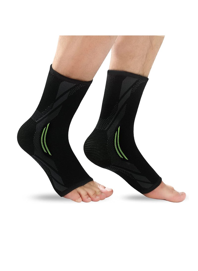 Ankle Brace Compression, 1 Pair Ankle Sleeve for Sprained Ankle, Injury Recovery, Joint Pain, Achilles Tendonitis Support, Plantar Fasciitis Sock Reduce Swelling, Heel Spur Pain (S)