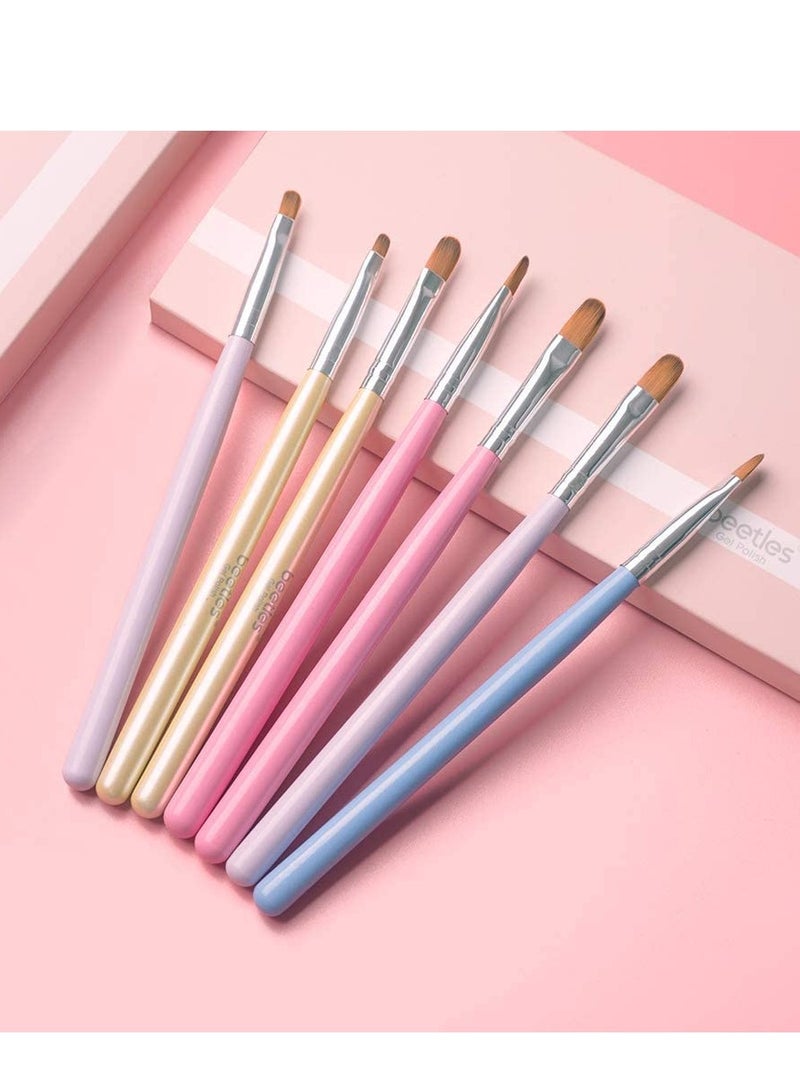 Nail Brush, Beetle Gel, 7-Piece Set of, Extended Artistic Skills, Builder Drawing Pen, Suitable for Home and Salon Use, Nails, Carving, Nylon, Create Feminine Beauty