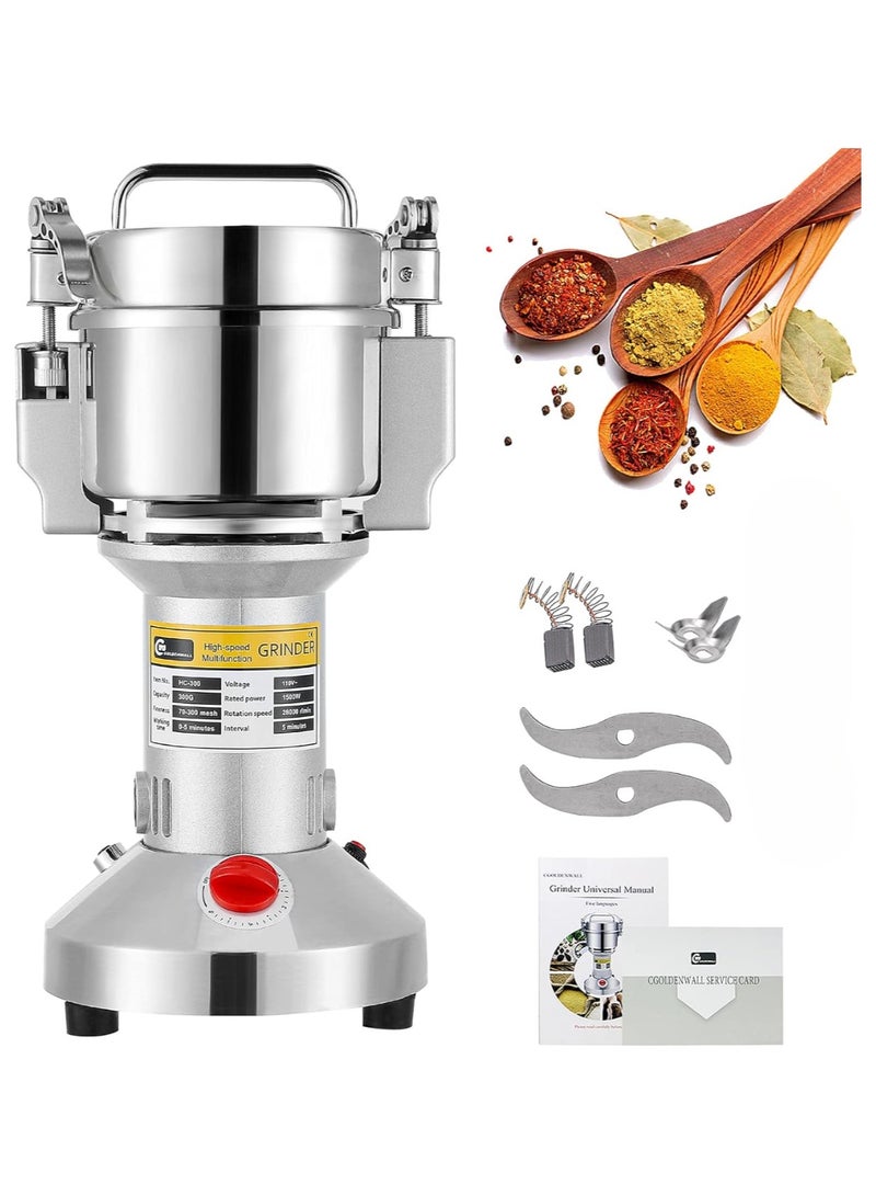 Grain Mill Grinder150g ,High Speed Electric Stainless Steel Pulverizer | Multi-Purpose Powder Machine for Cereals, Corn, Flour, Dry Spices, Herbs, Grains, Coffee, Rice, Pepper