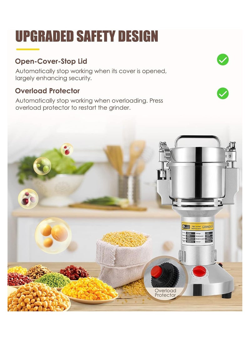 Grain Mill Grinder150g ,High Speed Electric Stainless Steel Pulverizer | Multi-Purpose Powder Machine for Cereals, Corn, Flour, Dry Spices, Herbs, Grains, Coffee, Rice, Pepper