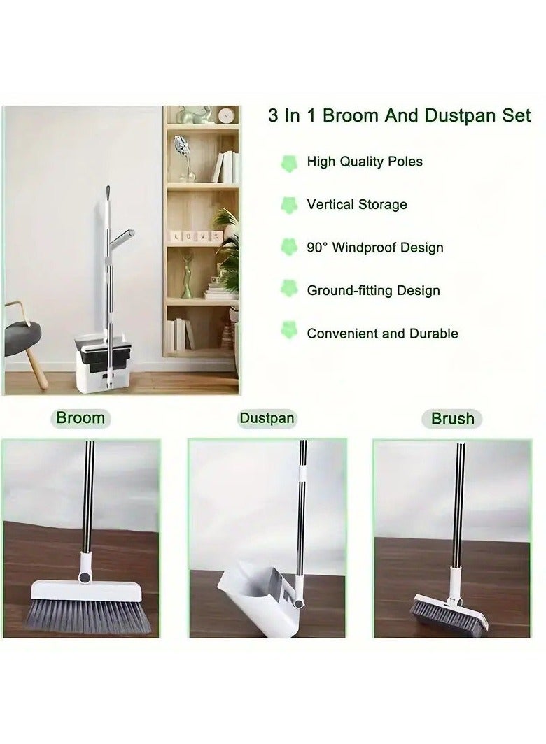 Efficient Home Cleaning Combo, Magnetic Broom and Dustpan Set, Easy Sweeping, Waxing, Innovative Cleaning Tools, Hassle-Free