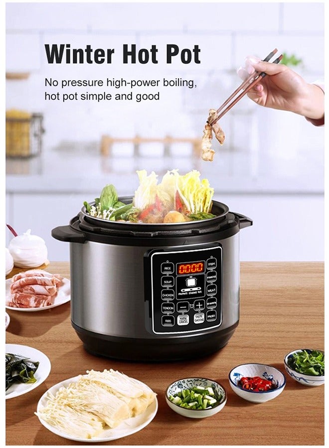 10 In 1 Electric Pressure Cooker Instant Programmable Smart Pot 1050 Watts Rice Cooker, 6 Liters, 10 Smart Programs Black MES6817