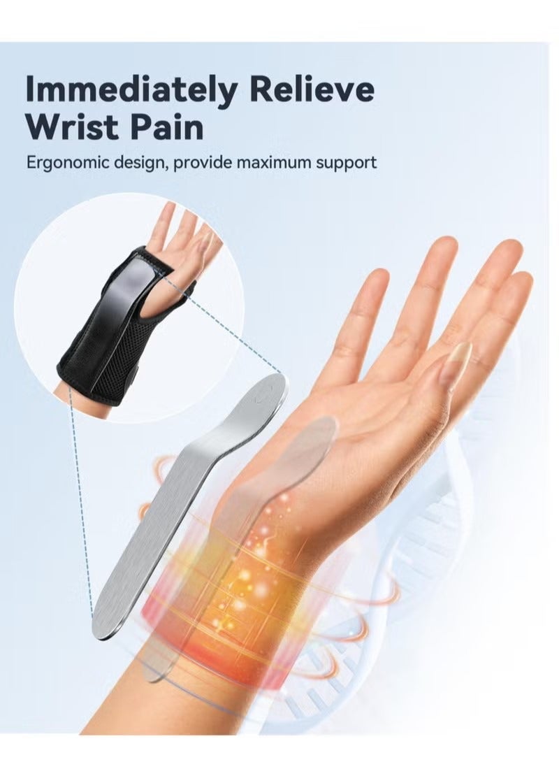 Wrist Brace for Carpal Tunnel Adjustable Knob Hand Brace Night Support Fits Right Hand for Tendonitis Arthritis Sprains Relief for Carpal Tunnel Syndrome Pain for Women And Men 5.5-8 inch