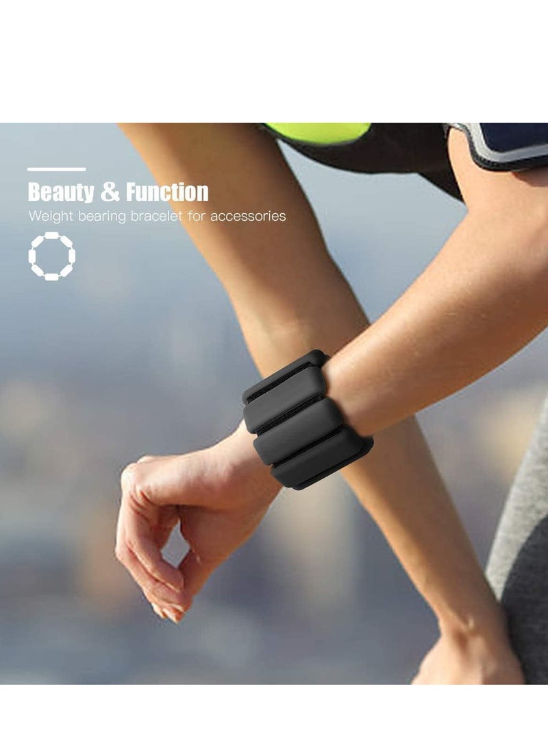 2 PCS Adjustable Wrist and Ankle Weights Bearing Bracelet for Exercise Jogging Yoga Walking