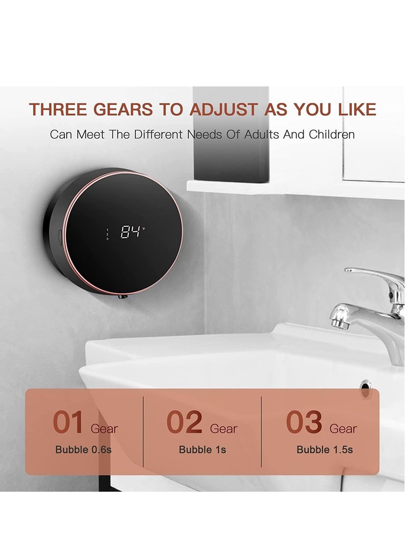 Automatic Soap Dispenser Automatic Touchless Soap Dispenser Wall Mounted Waterproof Hand soap Dispenser Smart Electric 3 Levels of Adjustable Foam Amount for Bathroom and Kitchen