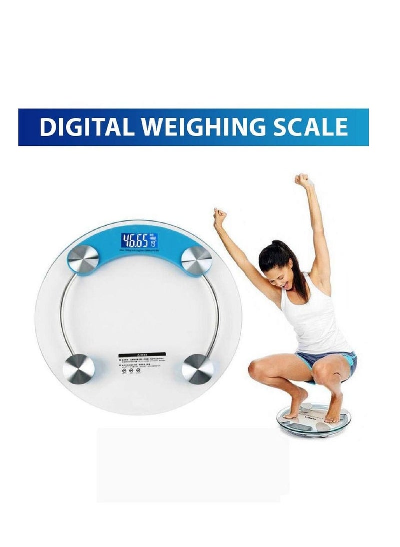 Digital LCD Electronic Glass Body Weight Scale Health Bathroom Round28cm Clear Bathroom Scale LCD Electronic Digital Smart S