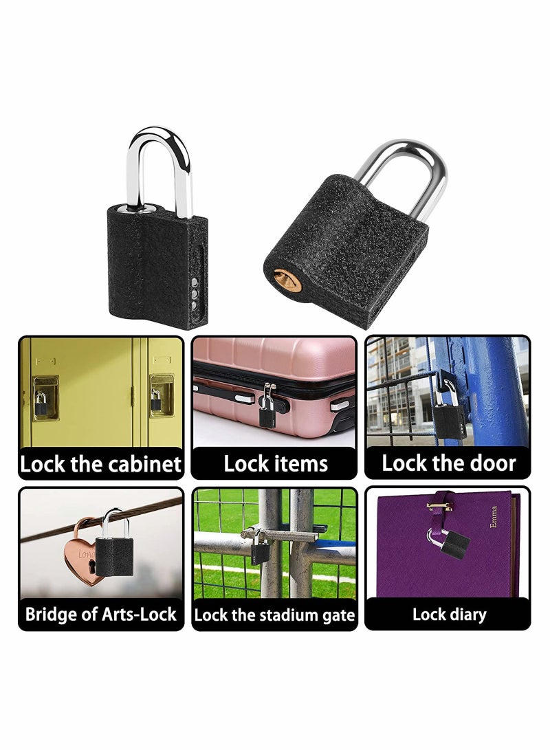 Solid Locks with Keys 6Pack 25mm Weatherproof Keyed Lock Mini Luggage Padlock Alike Suitcase for Travel Bags Cabinets School Gym Locker Toolbox