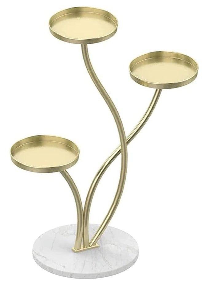 Iron Curved Plant Stand Simple Indoor Floor-standing Flower Stand Suitable For Bedroom Balcony Home Plant Shelf Decoration (Gold)