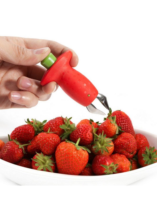 Strawberry Tomatoes Stem Huller Remover Fruit Corer Red 9.5 x 5centimeter