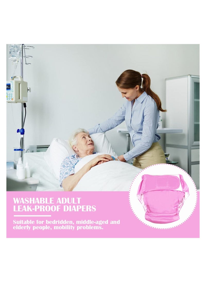 Adjustable Waterproof Reusable Cloth Diaper for Adults Maximum Absorbency Incontinence Care Perfect for Elderly Pregnant and Disabled Users Pink