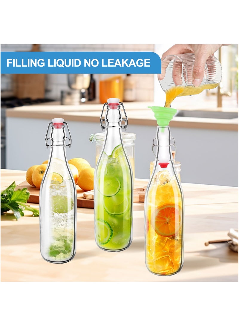 8Pack 32oz Swing Top Glass Bottles,Flip Top Brewing Bottle with Airtight Stopper Lids, for Juice, Water, Kombucha,  Kefir Milk