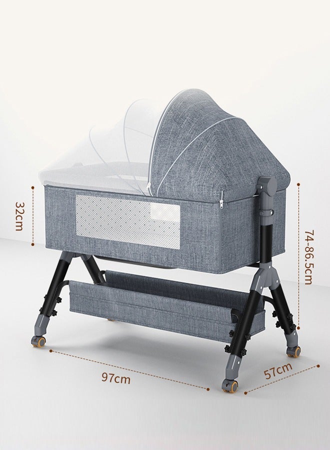 Portable Infant Cot Bed 3 In 1 Baby Bassinet Baby Sleeping Bed Toddler Bedside Sleeper with Wheels