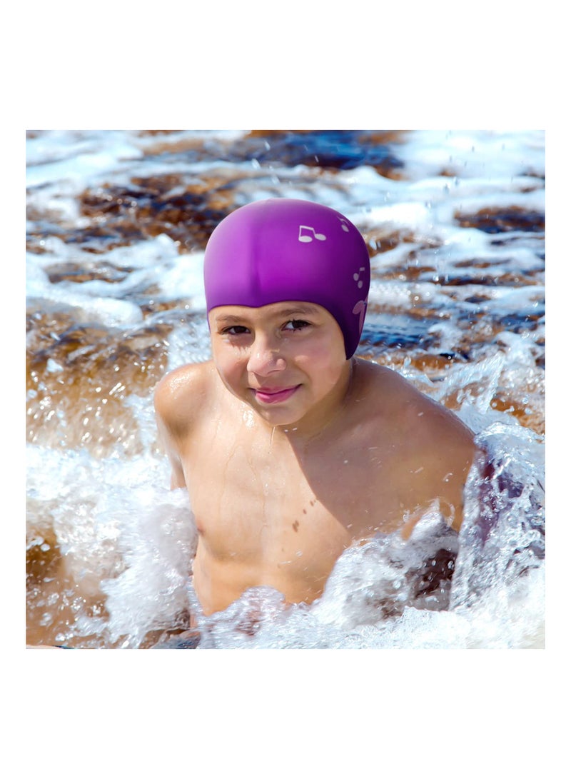 2 Pack Kids Silicone Swimming Caps - Waterproof Swim Hats for Comfortable Use, Suitable for Long and Short Hair, Ideal for Ages 5-14, Perfect Bathing Accessories for Boys and Girls.