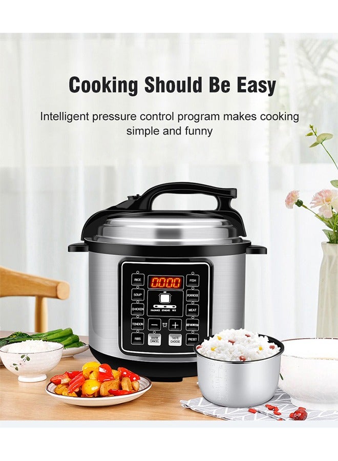 10 In 1 Electric Pressure Cooker Instant Programmable Smart Pot 1050 Watts Rice Cooker, 6 Liters, 10 Smart Programs Black MES6817