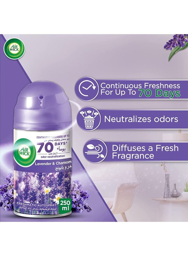 Air Freshener Freshmatic Auto Spray Kit, Lavender, 2 Gadgets And 2 Refills, 250ml Pack Of 2