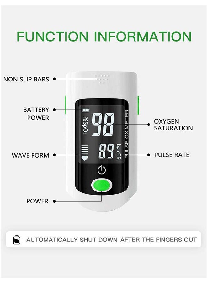 Finger Pulse Oximeter, Finger Clip Pulse Oximeter Monitor Fingertip Pulse Monitor SpO2 for Adults and Child，Pulse Rate Measurements and Finger Pulse Tester, Digital Reading LED Display