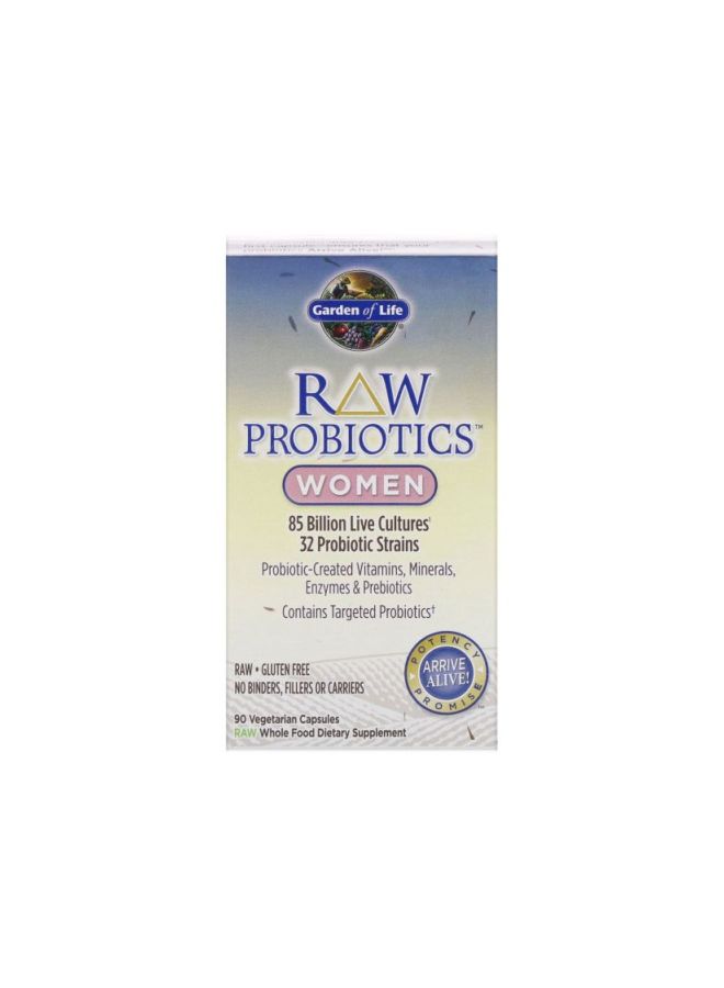 Raw Probiotics Dietary Supplement - 90 Vegetarian Capsules