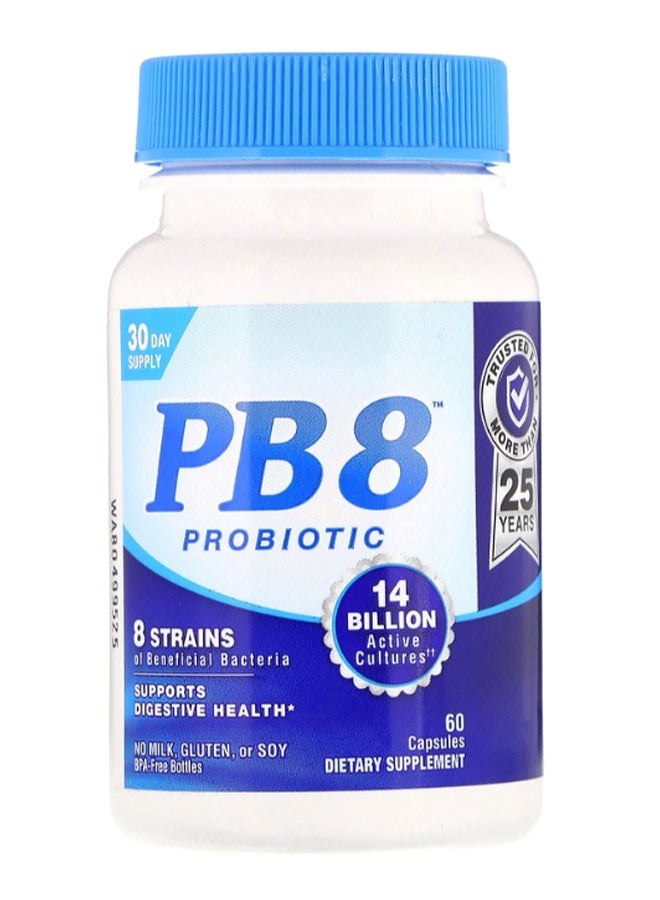 PB8 Probiotic Digestive Health Support - 60 Capsules