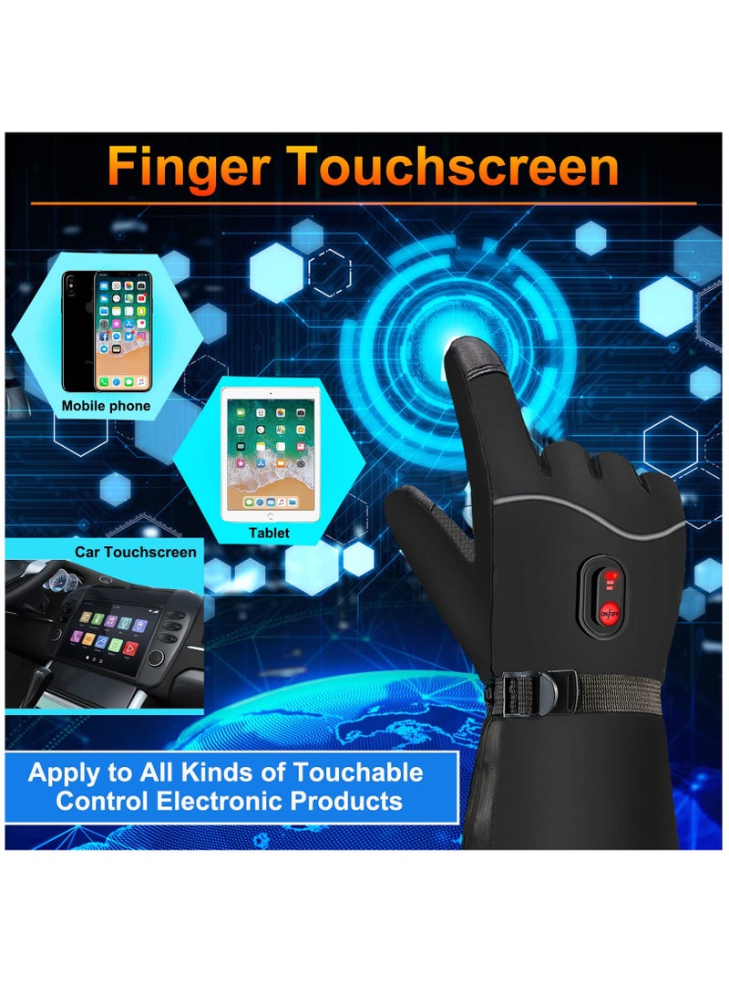 Electric Heated Gloves for Men and Women - Waterproof, Windproof Touchscreen Hand Warmers for Winter Camping, Cycling, Skiing, Hiking, and Outdoor Work.