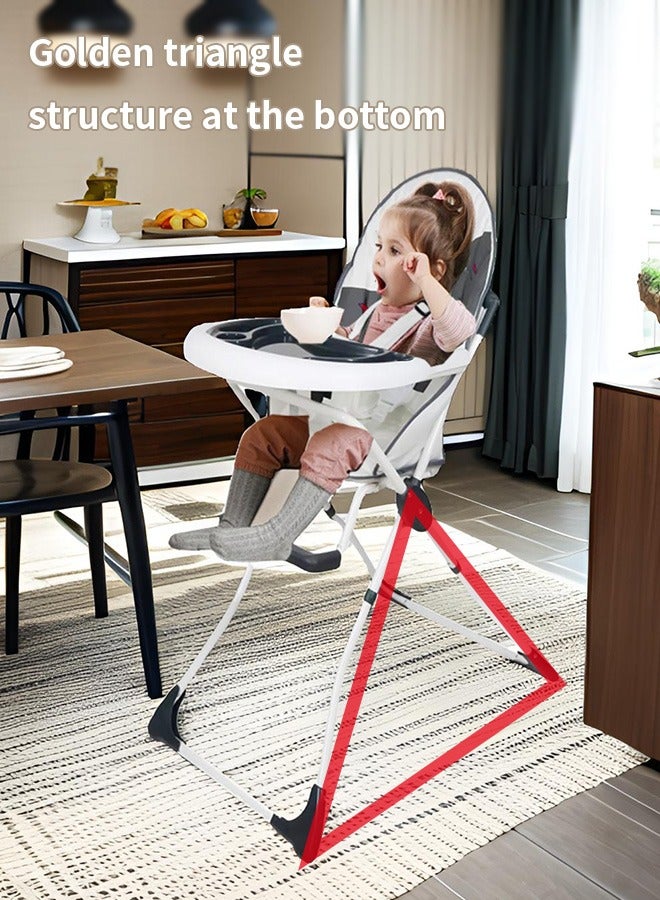 Baby High Chair Baby Dinner Chair Foldable Infant Feeding Chair with Tray Dining Booster Seat