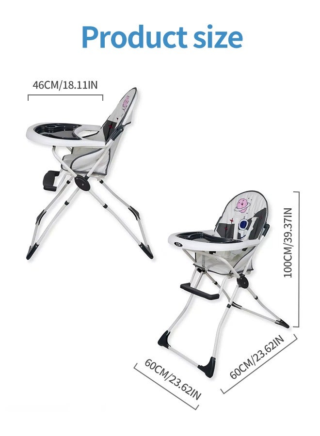 Baby High Chair Baby Dinner Chair Foldable Infant Feeding Chair with Tray Dining Booster Seat