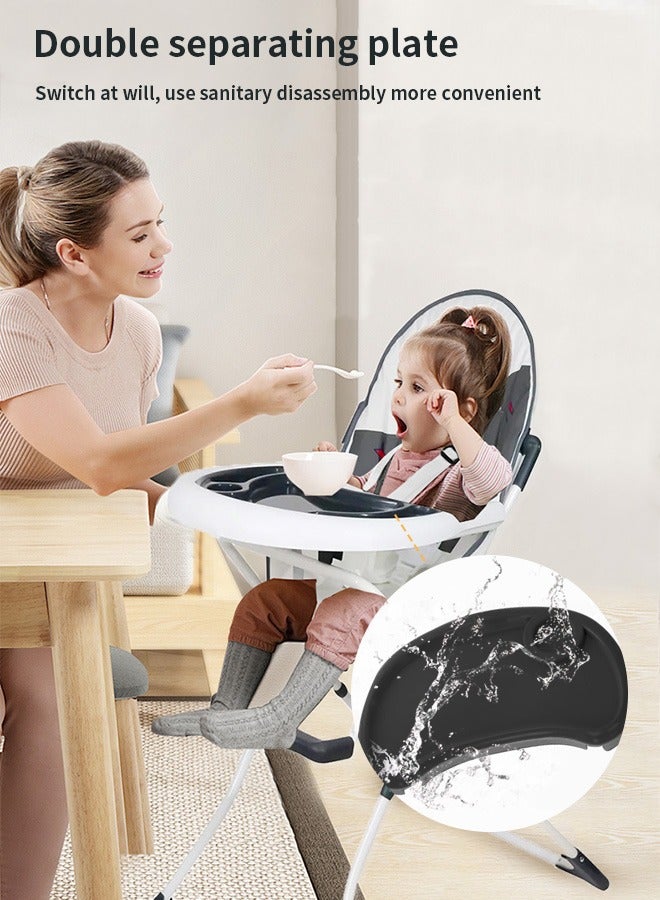 Baby High Chair Baby Dinner Chair Foldable Infant Feeding Chair with Tray Dining Booster Seat