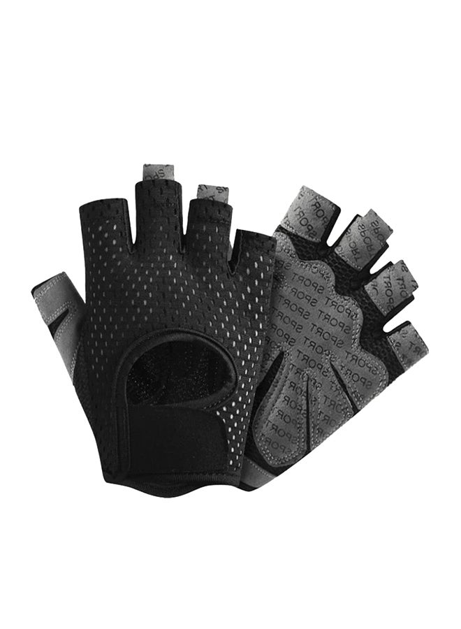 2-Piece Semi-Finger Gym Training Gloves One Size