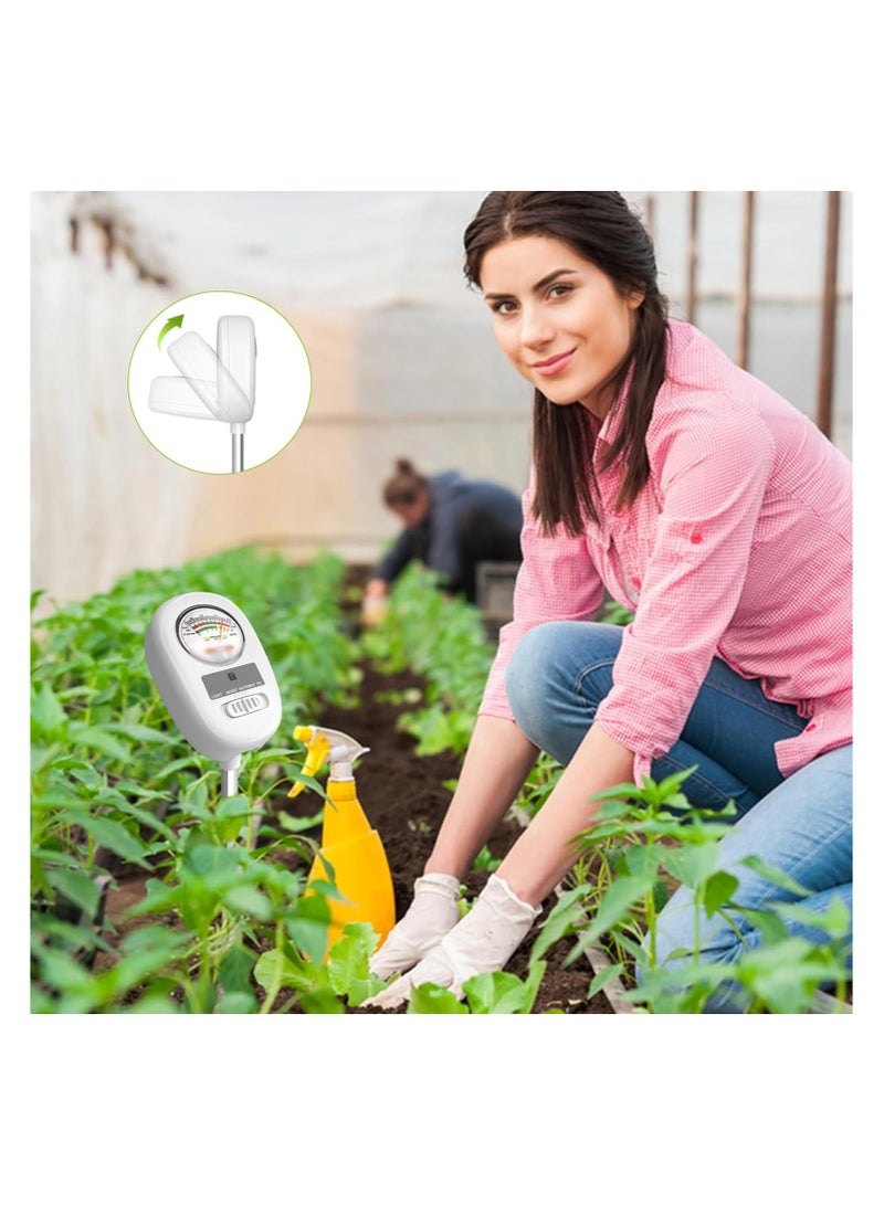 Upgraded 4-in-1 Soil Tester: Moisture, pH, Light, and Nutrient Meter for Garden, Lawn, Farm, Indoor & Outdoor Use - Essential Tool for Healthy Plants and Soil Care.