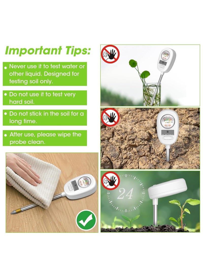 Upgraded 4-in-1 Soil Tester: Moisture, pH, Light, and Nutrient Meter for Garden, Lawn, Farm, Indoor & Outdoor Use - Essential Tool for Healthy Plants and Soil Care.