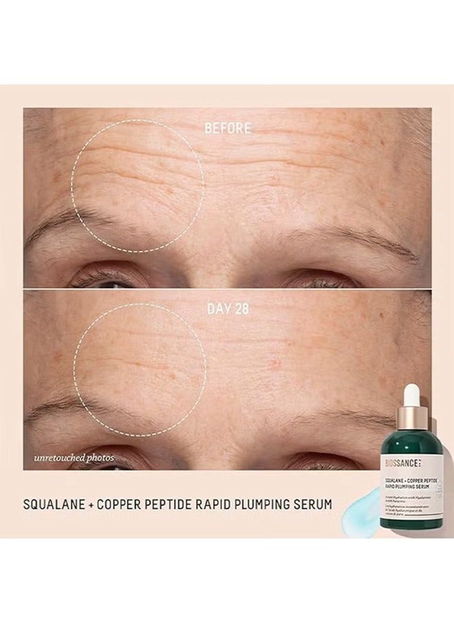 Squalane + Copper Peptide Rapid Plumping Serum-Powerfully Hydrating Face Serum that Instantly Plumps and Firms with Collagen Boosting Copper Peptides 50ML