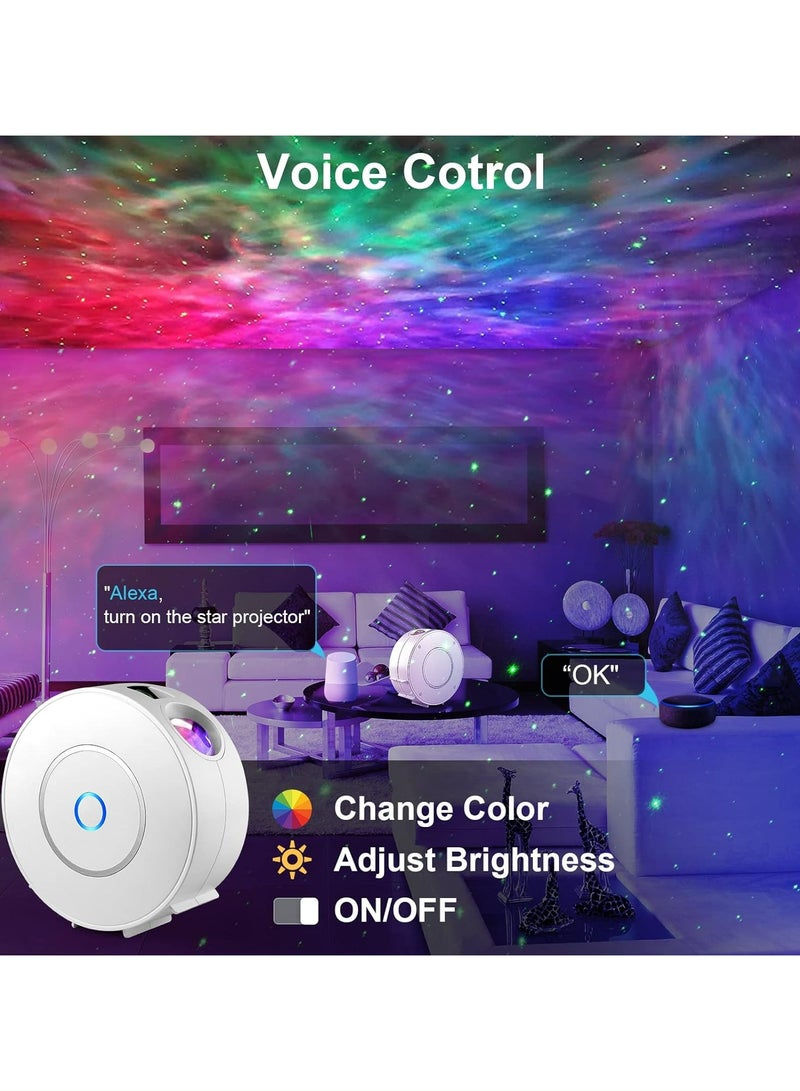 Smart Galaxy Star Projector Wifi Tuya App Control - 3D LED Galaxy Projector Night Light with Nebula,Compatible with Google Assistant,RGB Dimmable,Timing,for Kids Bedroom Party Decor