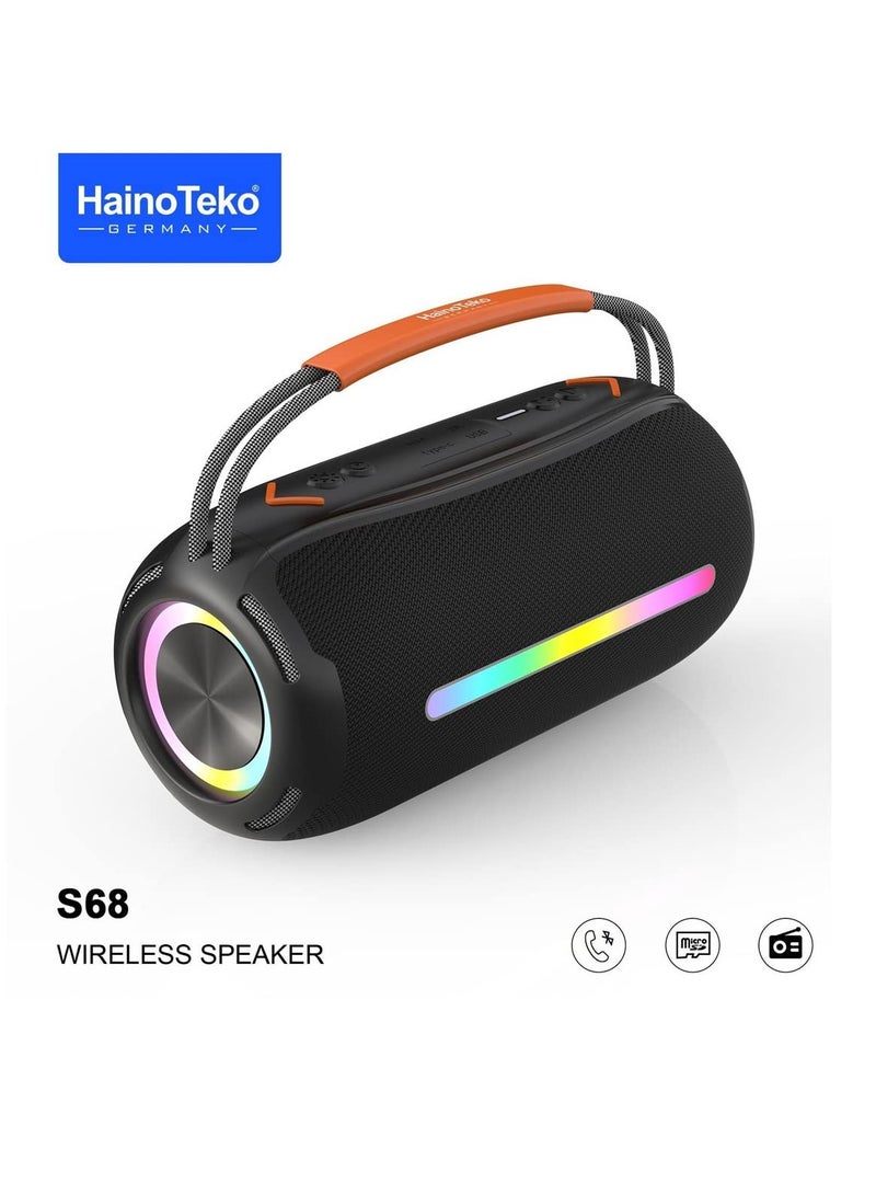 Haino Teko Germany S68 Portable Wireless Bluetooth Speaker With High Bass Clear Sound