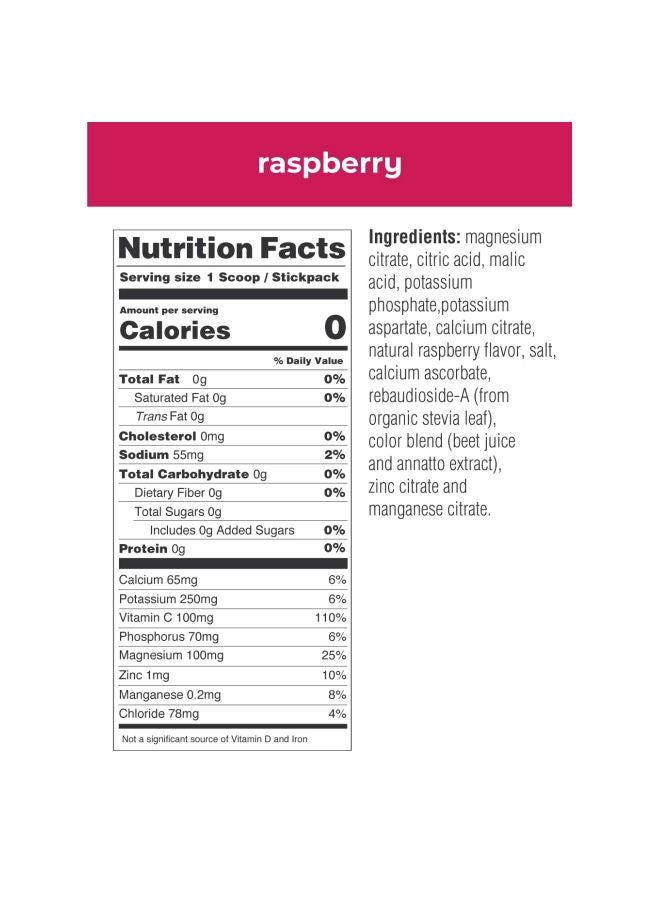 Electrolyte Drink Mix Raspberry Flavor Dietary Supplement