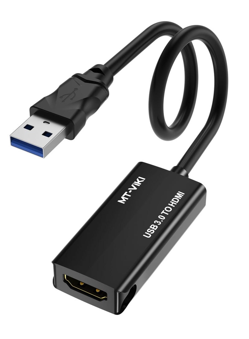 USB 3.0 to HDMI Adapter for PC Laptop Monitor Projector and TV, Compatible with Mac OS and Windows