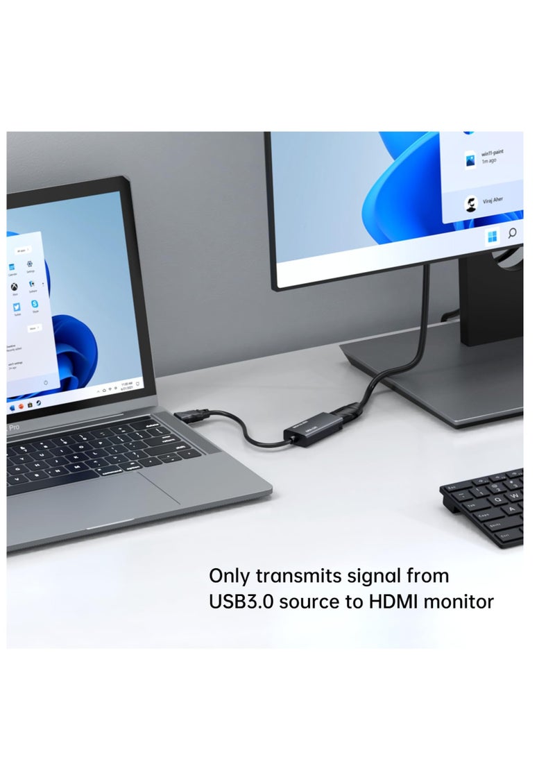 USB 3.0 to HDMI Adapter for PC Laptop Monitor Projector and TV, Compatible with Mac OS and Windows