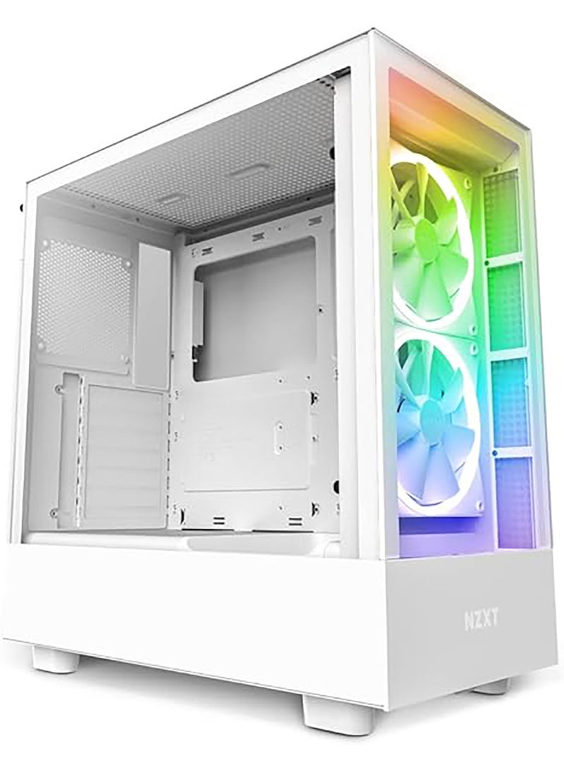 H5 Elite - CC-H51EW-01 - ATX Mid Tower PC Gaming Case - Front I/O USB Type-C Port - Quick-Release Tempered Glass Side Panel - White